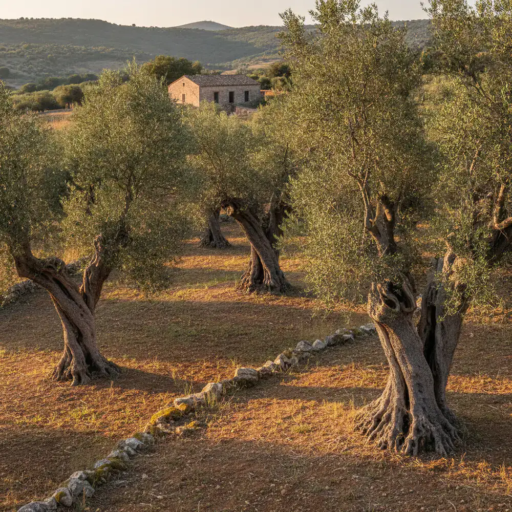 Antichi ulivi nella tenuta siciliana Hizplorn